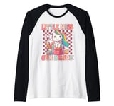 Little Miss Sixth 6th Grade Back To School Unicorn Girl Kids Raglan Baseball Tee