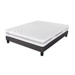 Ensemble matelas ressorts ensachés + Sommier gris 160x200 cm MATRIX  