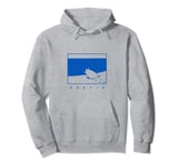 Poetic mood, a pig on the beach minimalist stylized design Pullover Hoodie