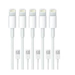 5-pack Lightning laddare iPhone 13/12/11/ Xs/Max/X/8/7/6/5SE