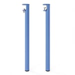 Lot de 2 pieds cylindriques DECO-GEM pour table mange debout en acier époxy bleu à vis-étau, H.90 cm