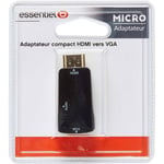 Adaptateur HDMI (Male) / VGA (Female) /Audio - Plaqué Or HDMI compact EssentielB