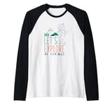 Curious George Let's Explore George Hiking Poster Raglan Baseball Tee