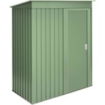 Wasabi - Armoire de jardin métallique 1,39m2 Neat Green - 86x162x181cm - Porte coulissante - Toit incliné - Couleur vert - Abri de jardin extérieur