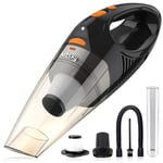 kitsky Handheld Cordless Vacuum Cleaner - Lightweight Car Vacuum Cleaner - 12000PA Powerful Suction, Long Battery Life, Led Lights, Waterproof Hepa Filter - for Car, Stair, Sofa, Pet, Corner Cleaning