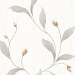 Belgravia Decor Tiffany Trail Taupe Silver Wallpaper GB161 - Italian Vinyl