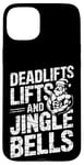 iPhone 15 Plus Funny Deadlifts and Jingle Bells Santa Claus Gym Fitness Pun Case