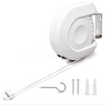 12M Retractable Washing Line Clothes Dryer Automatic Wall Mounted Reel Outdoor