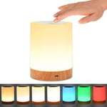 Table Lamp, UNIFUN Touch Sensor Bedside Lamps, Dimmable Warm White Light & Color Changing RGB for Bedrooms (Size1)