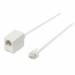 15m RJ11 Extension Cable 4 Pin ADSL Broadband Router Modem Phone 6P4C M F White