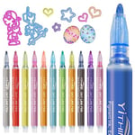 YITHINC Feutres Paillettes, Cadeau Fille 4-12 Ans, 12 Couleurs Stylo Paillette Marqueur Magique pour Anniversaire, Peinture, Bricolage Art Crafts, Idee Cadeau Ado Fille, Loisirs Créatifs Fille