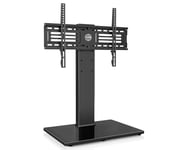 FITUEYES Support TV sur Pied TV Universel Pivotant pour Télévisions de 40 à 75 Pouces Pivotant 60° Hauteur Réglable avec Base en Verre Trempé - Charge Maximal 40kg Max VESA 600x400 mm