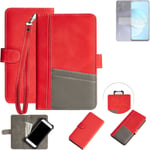 Waleltcase for Realme 10 red + gray protective cover case bookstyle Hülle