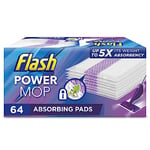 Flash Powermop Absorbing Pad Refills, Flash Mop Refill Pads, White, 16 Count (Pack of 4), Flash Power Mop