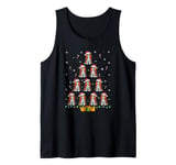 Cavalier King Charles Spaniel Dog Santa Hat Xmas Tree Lights Tank Top