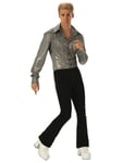 Boogie Man 1960s 1970s Disco Retro Decade Mens Costume Glitter Shirt Top