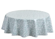 Home Direct Nappe Toile cirée PVC Ronde 155 cm Oeuf de Canard, Bleu Vert