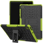 Jhxtech Case for Lenovo Tab M10 Plus 10.3, Armor Style Hybrid PC + TPU Protective Case with Stand for Lenovo Tab M10 FHD Plus (2nd Gen) TB-X606F 10.3 Cover Protection (green)