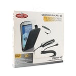 PACK CELLULARLINE ETUI CHARGEUR STYLET FILM POUR SAMSUNG GALAXY S3 I9300 NOIR