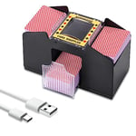 Automatic Card Shuffler Machine Electronic Mixing Card Shuffler Machine Bridge Game - Battery Operated Electric Playing Card Shuffler Automatic Poker Shuffling Machine (Without USB cable-4 deck)