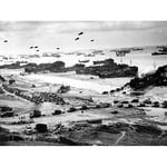 Fine Art Prints Grande Affiche Murale de la Seconde Guerre Mondiale des Navires d'Atterrissage des États-Unis Omaha Beach D-Day 1944 en Papier Épais 18X24