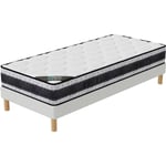 Elite Mattress - medicare Ensemble Matelas 90x190 Latex Hauteur 22cm