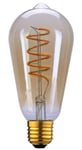 Edison lanterne amber spiral E27 6W LED - 3 step dim - Røyk