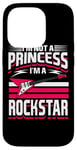 Coque pour iPhone 14 Pro Je ne suis pas une princesse, je suis une rockstar, guitariste Rock n Roll