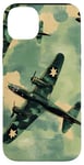 Coque pour iPhone 14 Plus Bombardier B-17G Green Pop Art Tropical B-17 Flying Fortress de la Seconde Guerre mondiale