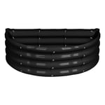 90cm x 45cm Semicircular Galvanised Steel Raised Garden Bed - By Harbour Housewares - Anthracite