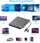 External CD DVD Drive, USB 3.0 & Type-C Portable CD/DVD +/-RW ROM Burner Rewrite