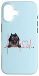 Coque pour iPhone 16 EKG de battements de cœur pour chiens Wolf Spitz Funny Dogs My Cardio