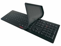 CHERRY STREAM PROTECT KEYBOARD WIRELESS, Cordless Keyboard with Removable Silicon Keyboard Protection, German Layout (QWERTZ), Flat Design, Disinfectable, Black