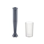 Alessi Plissé MDL10 G - Mixeur Plongeant Design avec Verre Gradué, Résine Thermoplastique, Prise Européenne 500W, Gris