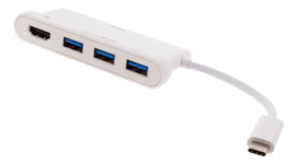 USB-C hub - HDMI - 4 vejs - Hvid