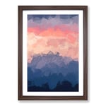 Big Box Art Swiss Mountain in Abstract Framed Wall Art Picture Print Ready to Hang, Walnut A2 (62 x 45 cm)