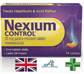 Nexium Control 20mg - 14 Tablets - 24 Hour Relief from heartburn & acid reflux