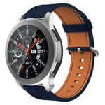 Samsung Galaxy Watch 46mm / Gear S3 Classic / Gear S3 Frontier klockarmband i äkta läder - Mörkblå