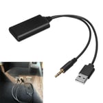 Car Wireless Bluetooth Receiver USB 3.5mm Aux Radio Music Audio Cable Adapter