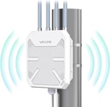 Répéteur WiFi 6 Mesh Exterieur Longue Portée AX3000, WN573HX3 Outdoor Bi-Bande Gigabit Point d'Accès PoE/Amplificateur WiFi sans Fil Puissant (4x8dBi Antennes, Étanche IP67, MU-MIMO, 256 Appareils)