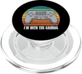 Im With The Gaming Funny Video Games Gamer Headphones PopSockets PopGrip for MagSafe