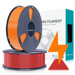 SUNLU Filament PLA Haute Vitesse1.75 mm, Filament PLA pour Imprimante 3D rapide, Conçu pour l'impression à Grande Vitesse, HS-PLA Filament, Précision Dimensionnelle +/- 0.02 mm, 2KG Rouge+orange