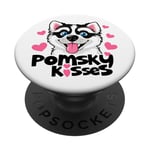 Funny Pomsky Lover Kisses Puppy Dog Mom Pomskies PopSockets PopGrip Adhésif