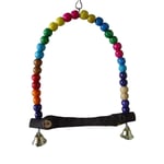 Moyen et Petite Taille Perroquets pour Animaux de Compagnie Oiseau Stand Bar Échelle pivotante Bite Chew Toy Swing Elevated Station Bird Supplies; Multicolore Candybobo