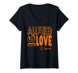 Womens All You Need Is Love And Tacos V-Neck T-Shirt