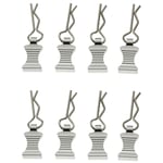 Tlily - 8 PièCes SéRies de Broche Clips Coque Corps avec Ensemble en Aluminium pour Accessoires Voitures Axial SCX10 TRX4 1/8 1/10 rc, Argent