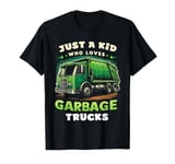 Just A Kid Who Loves Garbage Trucks Trash Recycling Kids T-Shirt