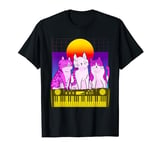 Vintage Synthesizer Cat Retro Synth Vaporwave Keyboard T-Shirt