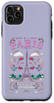 Coque pour iPhone 11 Pro Max Paris Tour Eiffel Floral French Retro Cute Y2K Graphic