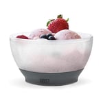 Host - Bol de congélation en plastique à double paroi isotherme pour crème glacée, accessoire de cuisine pour desserts, sauces et céréales, avec bande en silicone confortable, Gris